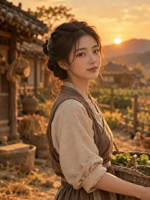 短剧《穿越成农家小福女》封面，分类：古装